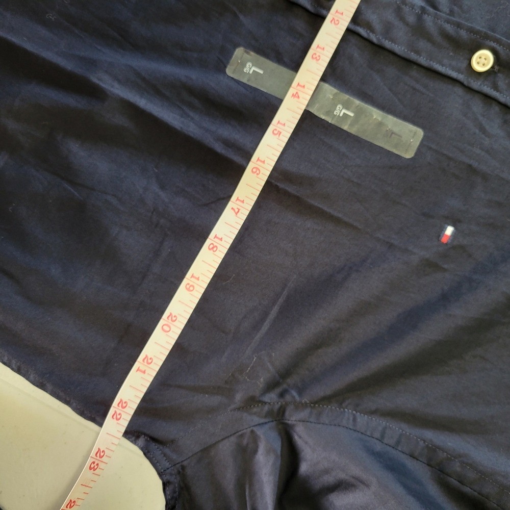 Tommy Hilfiger Mens Dark Navy Blue Regular Fit Stretch Shirt 78JB396 410 FAP L - Picture 4 of 5